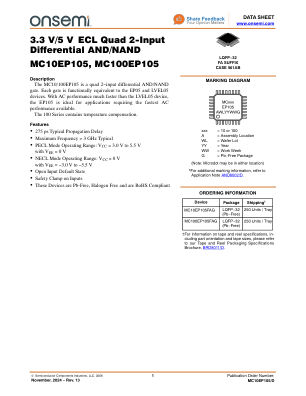 MC10EP105 数据手册首页