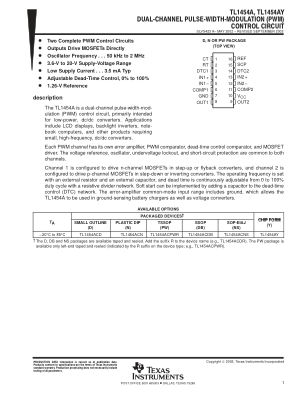 TL1454A datasheet cover page
