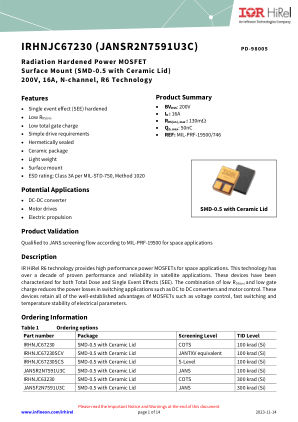 IRHNJC67230 datasheet cover page