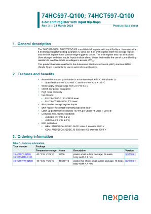 74HC597PW-Q100J datasheet cover page