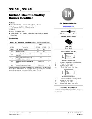 SS14FL datasheet cover page