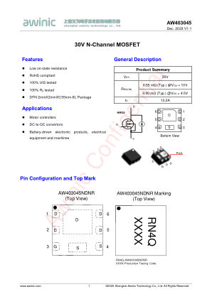 AW403045 datasheet cover page