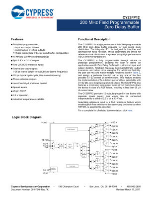 CY23FP12 datasheet cover page