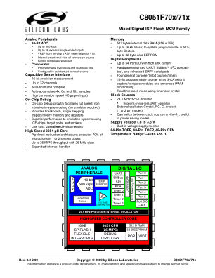 C8051F70X datasheet cover page