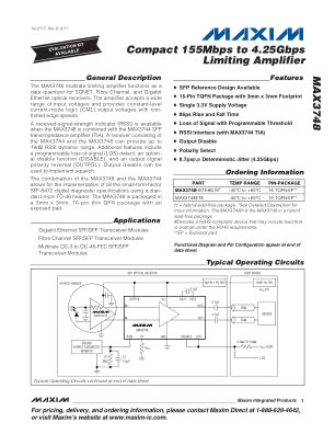 MAX3748 datasheet cover page