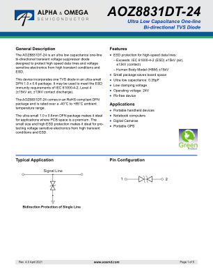 AOZ8831DT-24 datasheet cover page