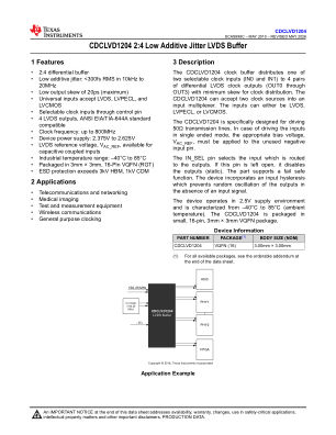 CDCLVD1204 数据手册首页