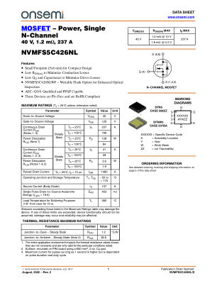NVMFS5C426NL 数据手册首页