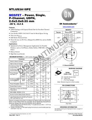 NTLUS3A18PZ 数据手册首页