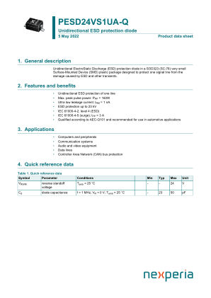 PESD24VS1UA-QX datasheet cover page