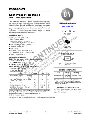 ESD9D5.0S datasheet cover page
