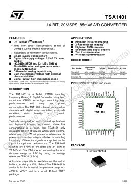 TSA1401 数据手册首页