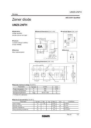 UMZ8.2NFH 数据手册首页
