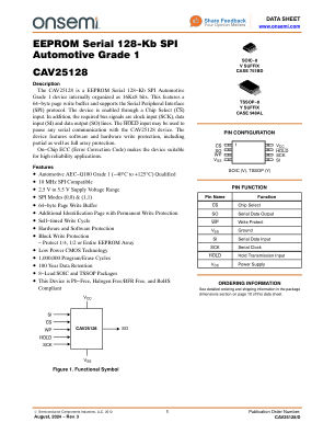 CAV25128 数据手册首页