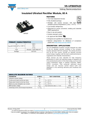 VS-UFB80FA20 datasheet cover page