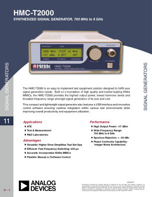 HMC-T2000 数据手册首页