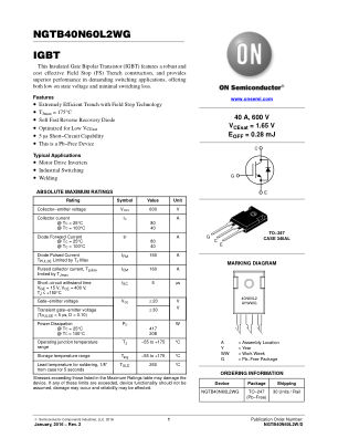 NGTB40N60L2W datasheet cover page