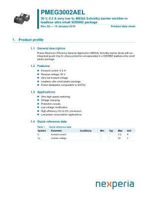 PMEG3002AEL 数据手册首页