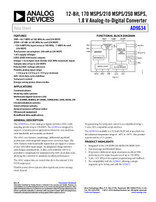 AD9634 datasheet cover page