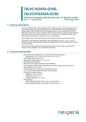 74LVCH16245ADGG-Q100118 datasheet cover page
