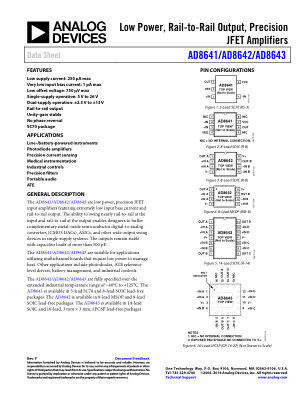 AD8641 datasheet cover page