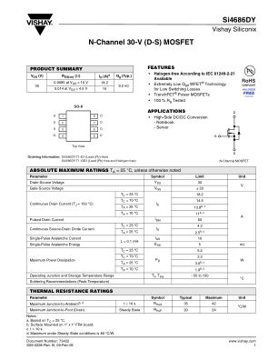 SI4686DY 数据手册首页