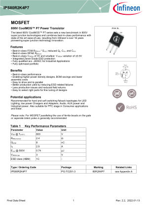 IPS80R2K4P7 datasheet cover page