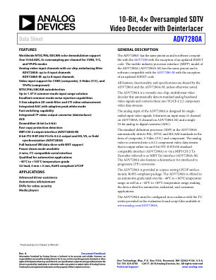 ADV7280A 数据手册首页