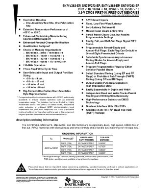 SN74V293-EP datasheet cover page