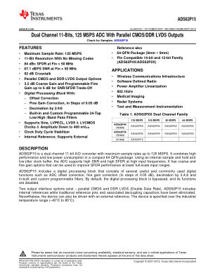 ADS62P15 datasheet cover page