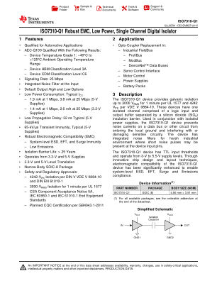 ISO7310-Q1 数据手册首页
