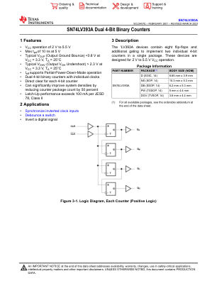 SN74LV393A datasheet cover page