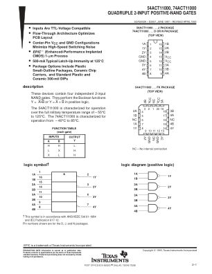 74ACT11000 数据手册首页