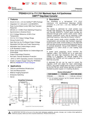 TPS54424 datasheet cover page