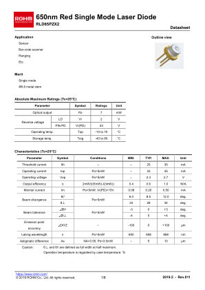 RLD65PZX2 datasheet cover page