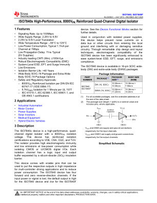 ISO7840 datasheet cover page