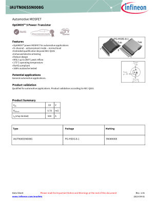 IAUTN06S5N008G datasheet cover page
