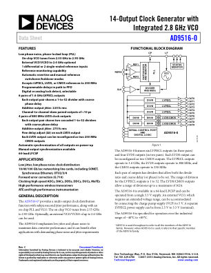 AD9516-0 数据手册首页