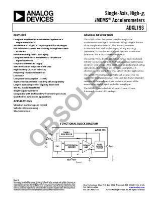 ADXL193 数据手册首页