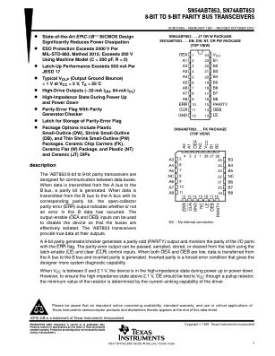 SN74ABT853 数据手册首页