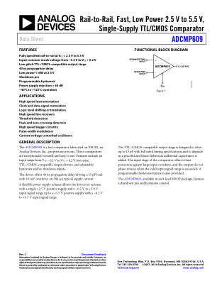 ADCMP609 数据手册首页