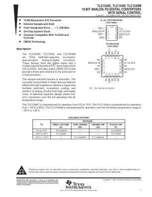 TLC1549 datasheet cover page