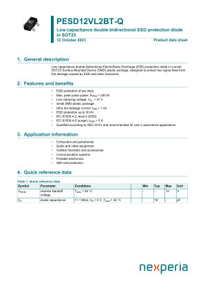 PESD12VL2BT-QR datasheet cover page
