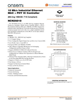 NCN26010 datasheet cover page