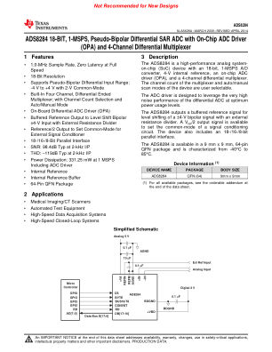 ADS8284 datasheet cover page