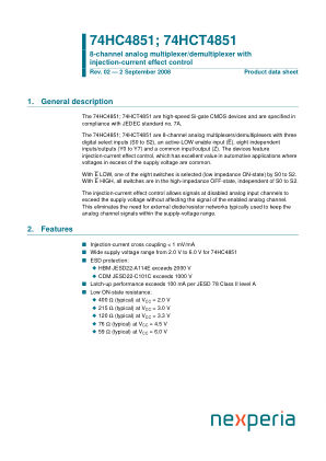 74HC4851PW datasheet cover page