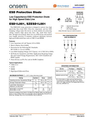 ESD1L001 datasheet cover page