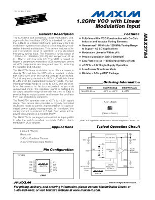 MAX2754 datasheet cover page