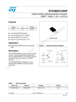 STC08DE150HP datasheet cover page
