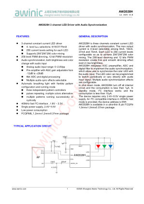 AW2028H datasheet cover page